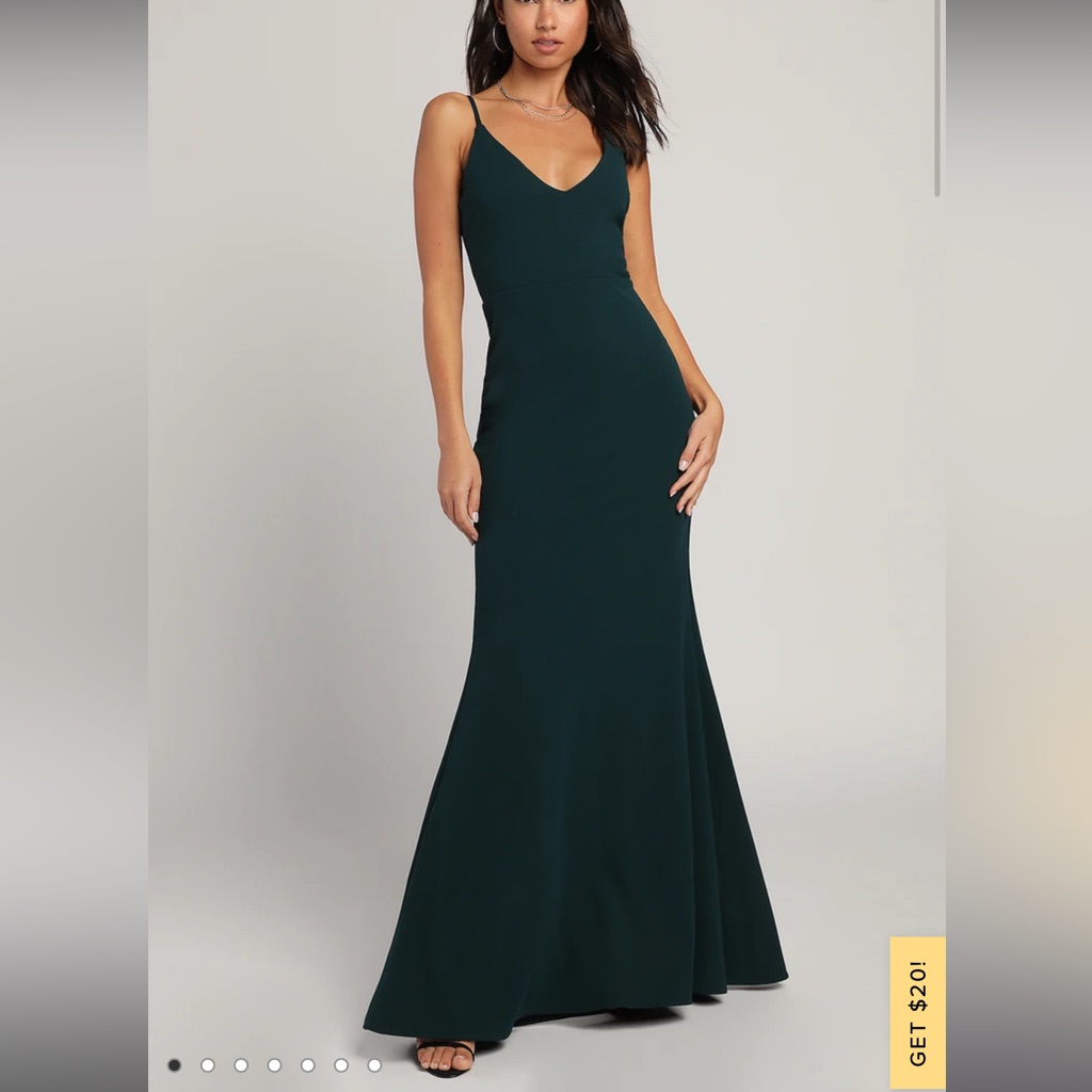 Lulus Forest Green Maxi Dress Size Xs Worn Once